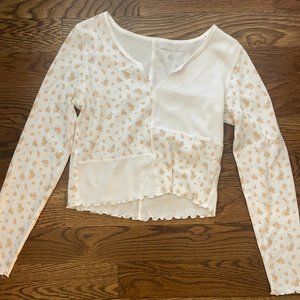 American Eagle floral patch shirt